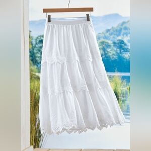 Coldwater Creek White Lace Maxi Skirt